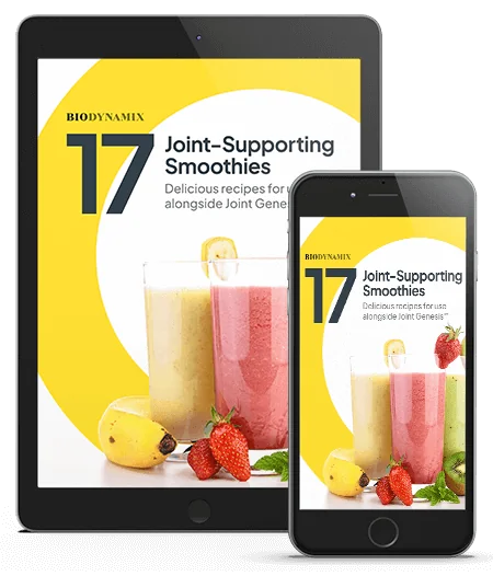 The 17 Joint-Supporting Smoothies e-book, a free bonus with the 6-bottle Joint Genesis package