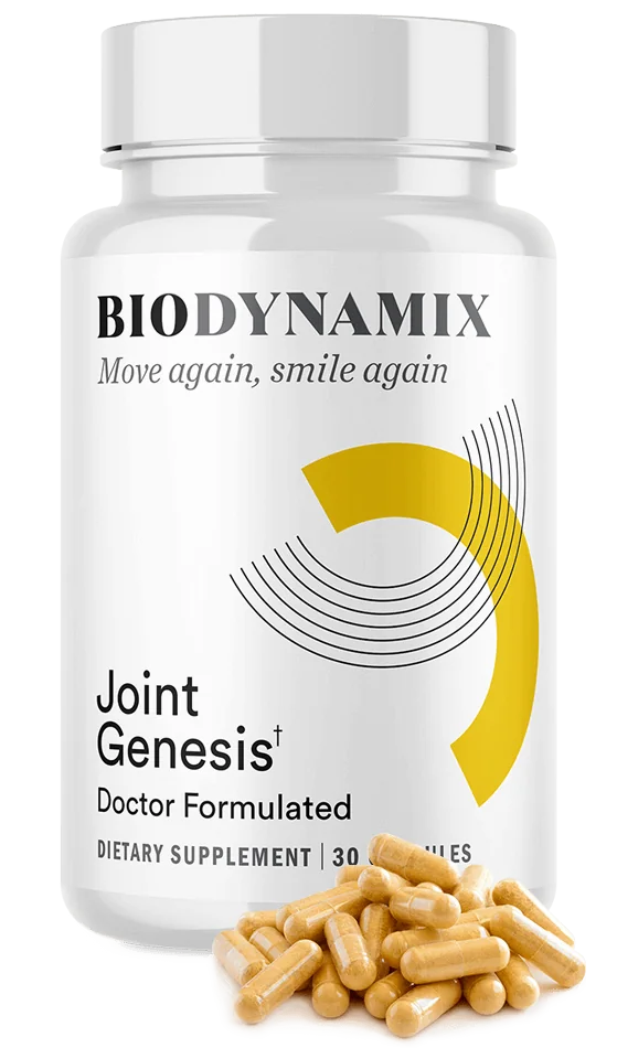 Joint Genesis capsule bottle by BioDynamix, labeled Doctor Formulated, 30 capsules